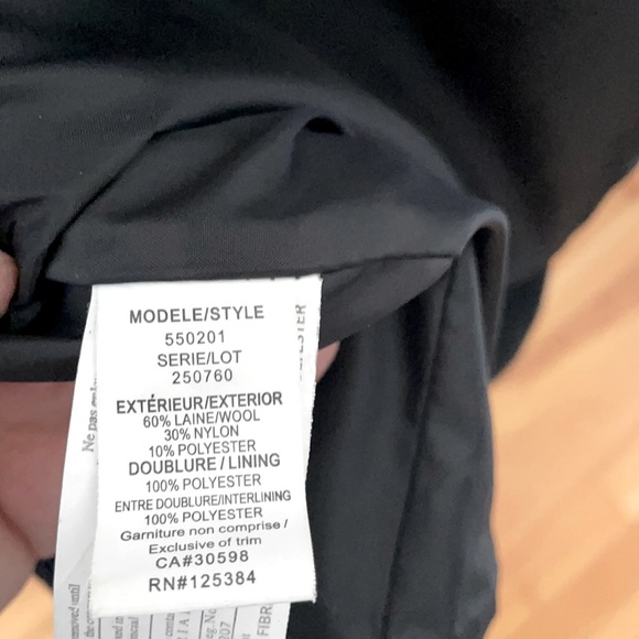 Marcona Black Wool Blend Peacoat, Size 10 - Picture 16 of 16